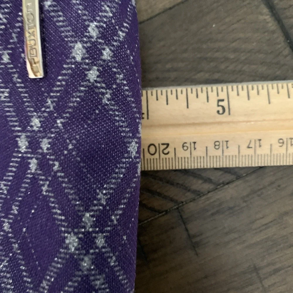 Buxton Purple Grey Metallic Diamond Argyle Plaid Coin Purse Snap‎ 3 Compartments